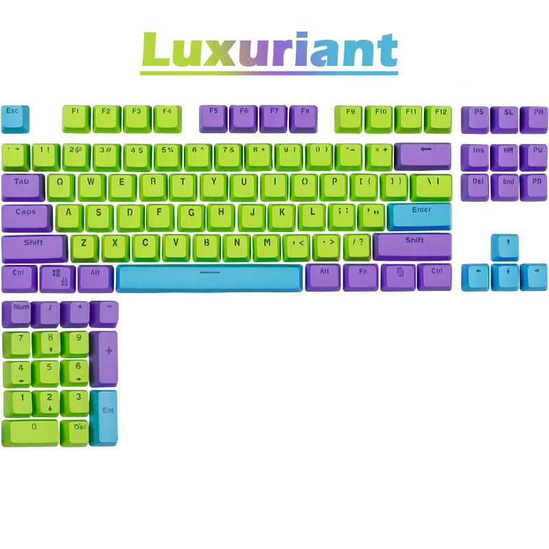 104 Keys ANSI PBT Double Shot Backlit Keycaps Set OEM Profile for MX Mechanical Gaming Keyboard GK/Annie/poker 104/87/61 Purple Love / Pony